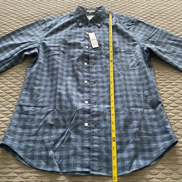 J.Crew Mens Small Blue Gingham Slim Untucked Shirt - Picture 9 of 11